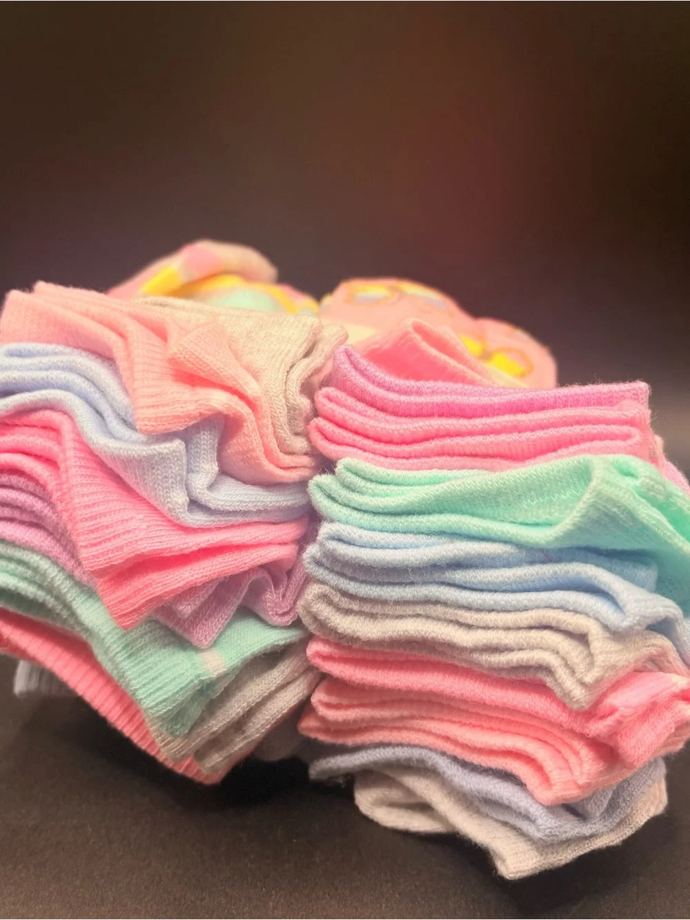 NWT ELLE Girl 20 Pair Girls Ankle Socks Size 6-8 Shoe 10.5-4 Butterfly